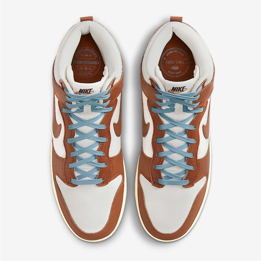 NIKE Dunk High Retro Premium Sneakers in Vintage Pecan Brown & Crème 👟 - Picture 2 of 5